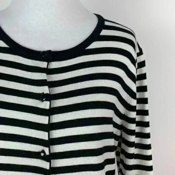 Cynthia Rowley sweater size M black white cardigan - Picture 3 of 8
